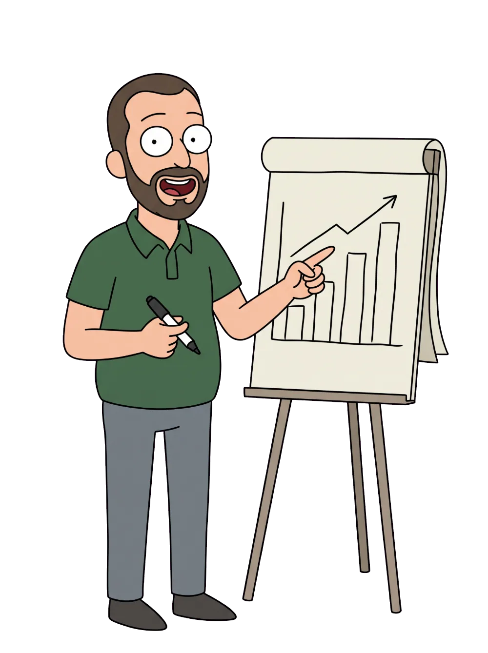 Presenting a coaching offer at a flip chart