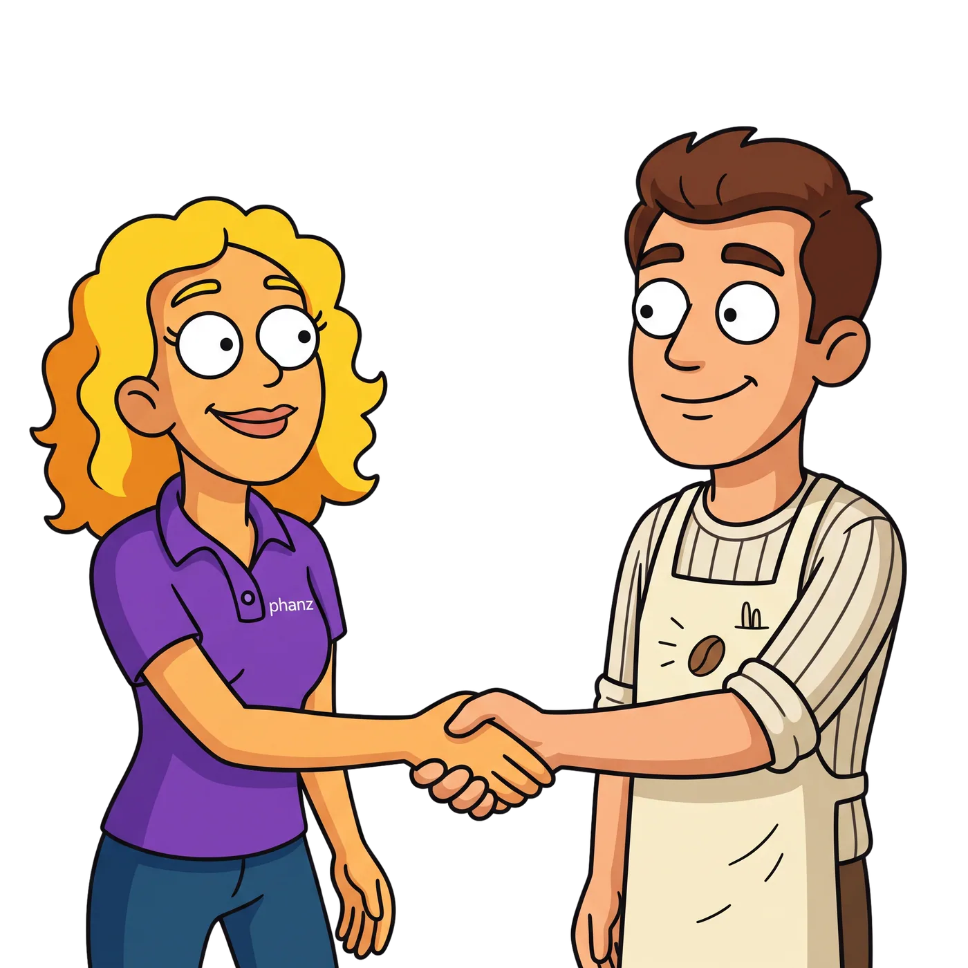 Janet shaking hands with a business owner